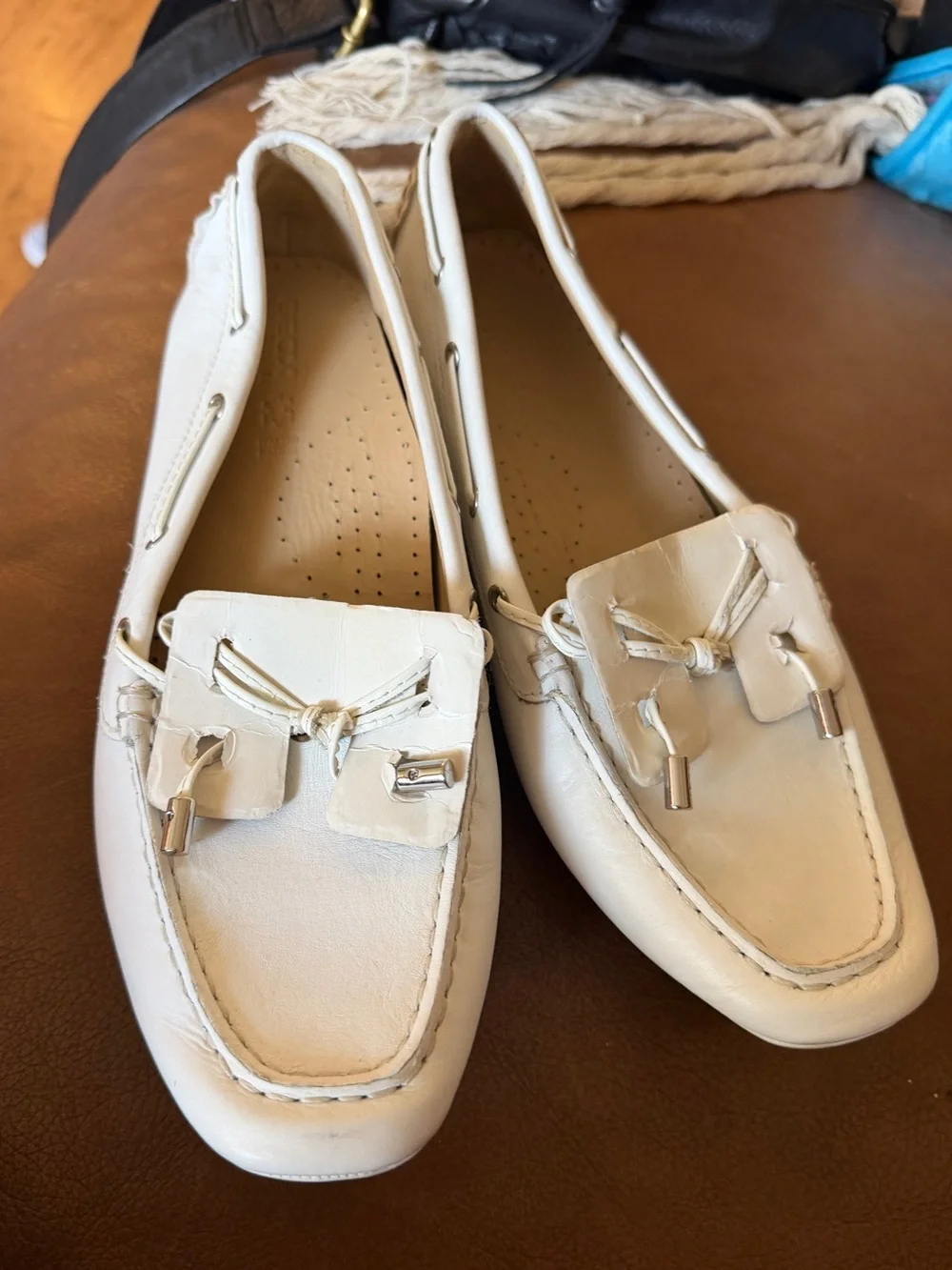 👉🏼NWT👈🏼 Women’s GEOX Vega Moc B Leather Lace-Up Loafer Moccasin $239 Sz:38